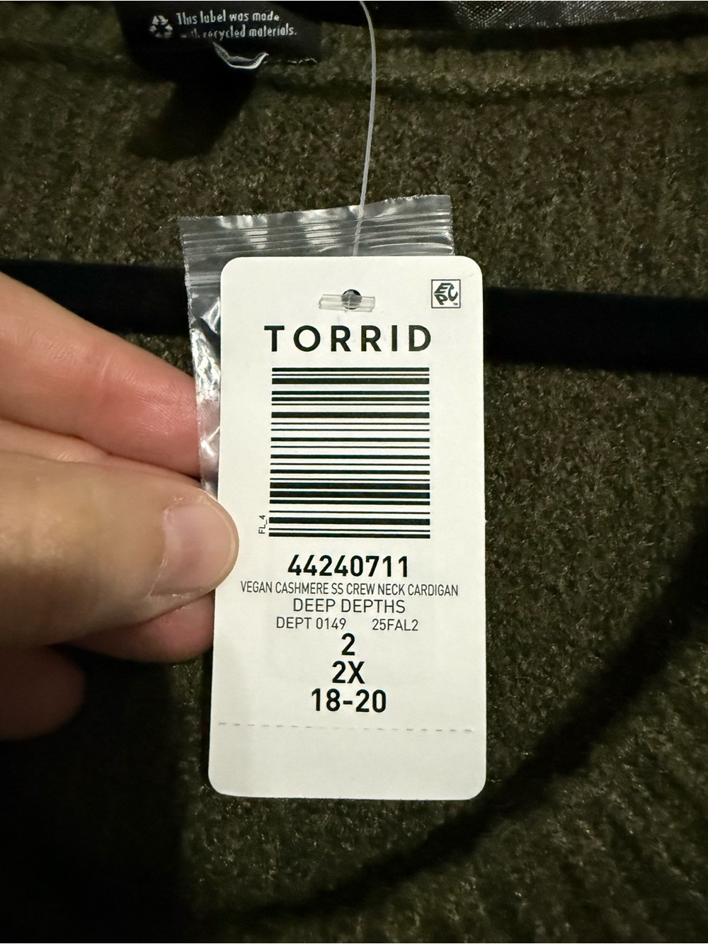 torrid Olive Ribbed Button Cardigan - Picture 2 of 2
